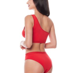 Czerwony 3-częściowy komplet bielizny S/M