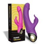 Wibrator Króliczek z Uchwytem Pierścieniowym – Meteror Purple (2 × 9 Trybów)