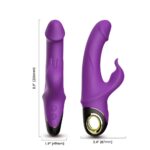 Wibrator Króliczek z Uchwytem Pierścieniowym – Meteror Purple (2 × 9 Trybów)