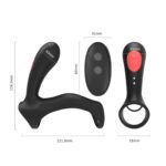 Stamen black Ekskluzywny pierścień wibracyjny 7 trybów wibracji