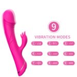 Wibrator Króliczek z Podwójnym Silnikiem – Rubberco Rose Red (2 × 9 Trybów)