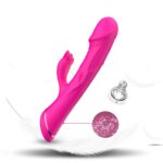 Wibrator Króliczek z Podwójnym Silnikiem – Rubberco Rose Red (2 × 9 Trybów)