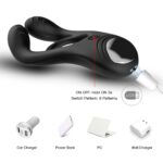 Innowacyjny pierścień na penisa Veyron Black, 9 wibracji zdalny