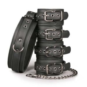 Kajdanki-Fetish set with collar, ankle- and wrist cuffs