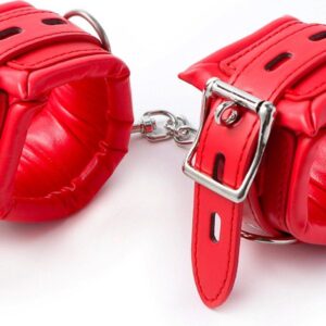 Fetish Fever - Cuffs with chain - Red
