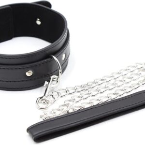 Fetish Fever - Obroża ze smyczą - Czarna