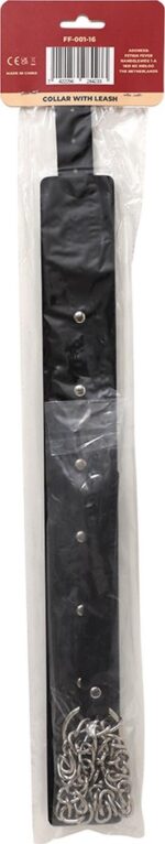 Fetish Fever - Obroża ze smyczą - Czarna