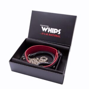 Wiązania-WHIPS obroża damska z ćwiekami i smyczą