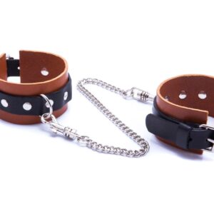 Kajdanki-WHIPS kajdanki męskie na ręce, koniakowe