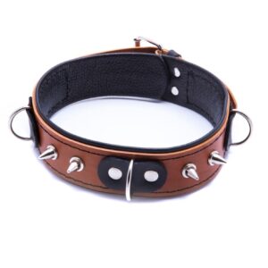 Wiązania-WHIPS obroża niewolnika ze smyczą, koniakowa