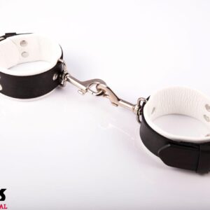 Kajdanki – WHIPS Kajdanki męskie, z karabińczykami, białe