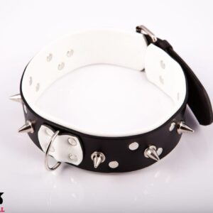 Wiązania - WHIPS  Obroża męska ze smyczą, biała