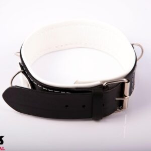 Wiązania - WHIPS  Obroża niewolnika ze smyczą, biała