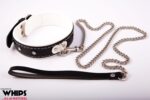 Wiązania - WHIPS Obroża damska ze smyczą, biała