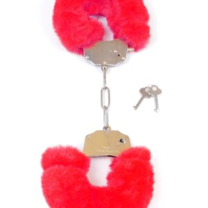 Kajdanki Fetish B - Series- Furry Cuffs Red