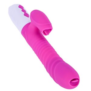 Wibrator Króliczek z Funkcją Posuwisto-Rotacyjną i Podgrzewaniem – Silicone Vibrator USB Purple