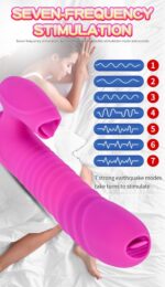 Wibrator Króliczek z Funkcją Posuwisto-Rotacyjną i Podgrzewaniem – Silicone Vibrator USB Purple