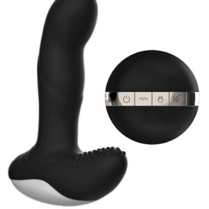 Wibrujący Masażer Prostaty Silicone Massager USB 7 Function + Pulsator / Heating BLACK