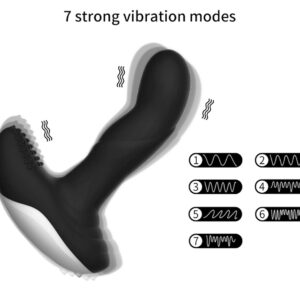 Wibrujący Masażer Prostaty Silicone Massager USB 7 Function + Pulsator / Heating BLACK