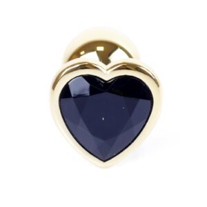 Plug-Jewellery Gold  Heart PLUG- Black