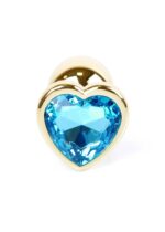 Plug-Jewellery Gold  Heart PLUG- Light Blue