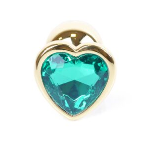 Plug-Jewellery Gold  Heart PLUG- Green