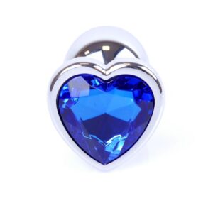 Plug-Jewellery Silver  Heart PLUG- Dark Blue