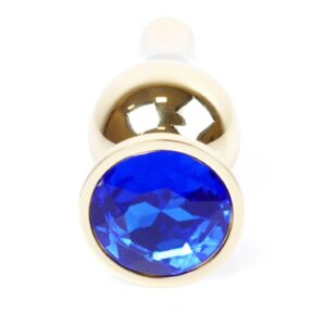 Plug-Jewellery Gold BUTT PLUG- Dark Blue