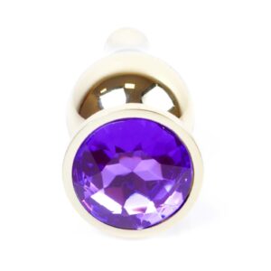 Plug-Jewellery Gold BUTT PLUG- Purple