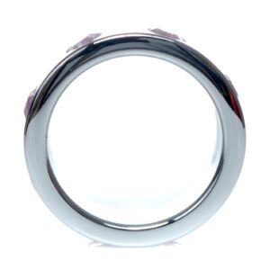 Pierścień-Metal Cock Ring with Rose Diamonds Large