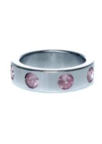 Pierścień-Metal Cock Ring with Rose Diamonds Large