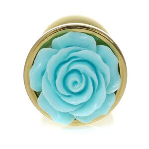 Plug-Jewellery Gold PLUG ROSE- Light Blue