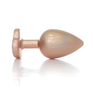 Plug-Jewellery Pearl Gold Heart PLUG- Clear L