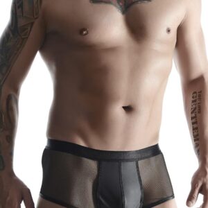 Szorty z elastycznej siateczki i ekoskóry S