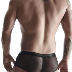 Szorty z elastycznej siateczki i ekoskóry S