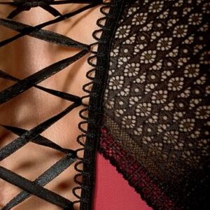 Czerwony sznurowany gorset i stringi od Casmir L/XL