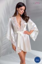 Biały satynowy peniuar od Casmir XXL/XXXL