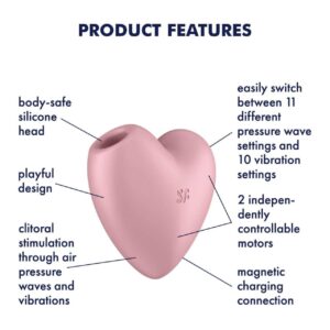 Satisfyer Cutie Heart Red – Wibrator Łechtaczkowy z Technologią Air Pulse i Wibracjami