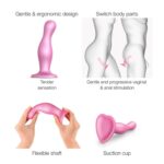 Dildo analne CURVY METALLIC SUGAR PINK- S