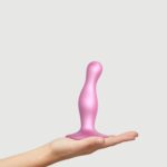 Dildo analne CURVY METALLIC SUGAR PINK- S