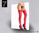 Czerwone pończochy z vinylu od 7Heaven L/XL