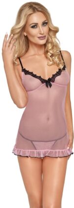 Różowa koszulka nocna i stringi od ROXANA S