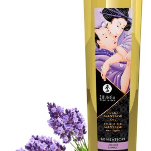 Luksusowy olejek do masażu erotycznego Sensation od Shunga Lavender