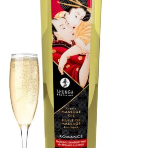 Luksusowy olejek do masażu erotycznego Romance od Shunga STRAWBERY WINE