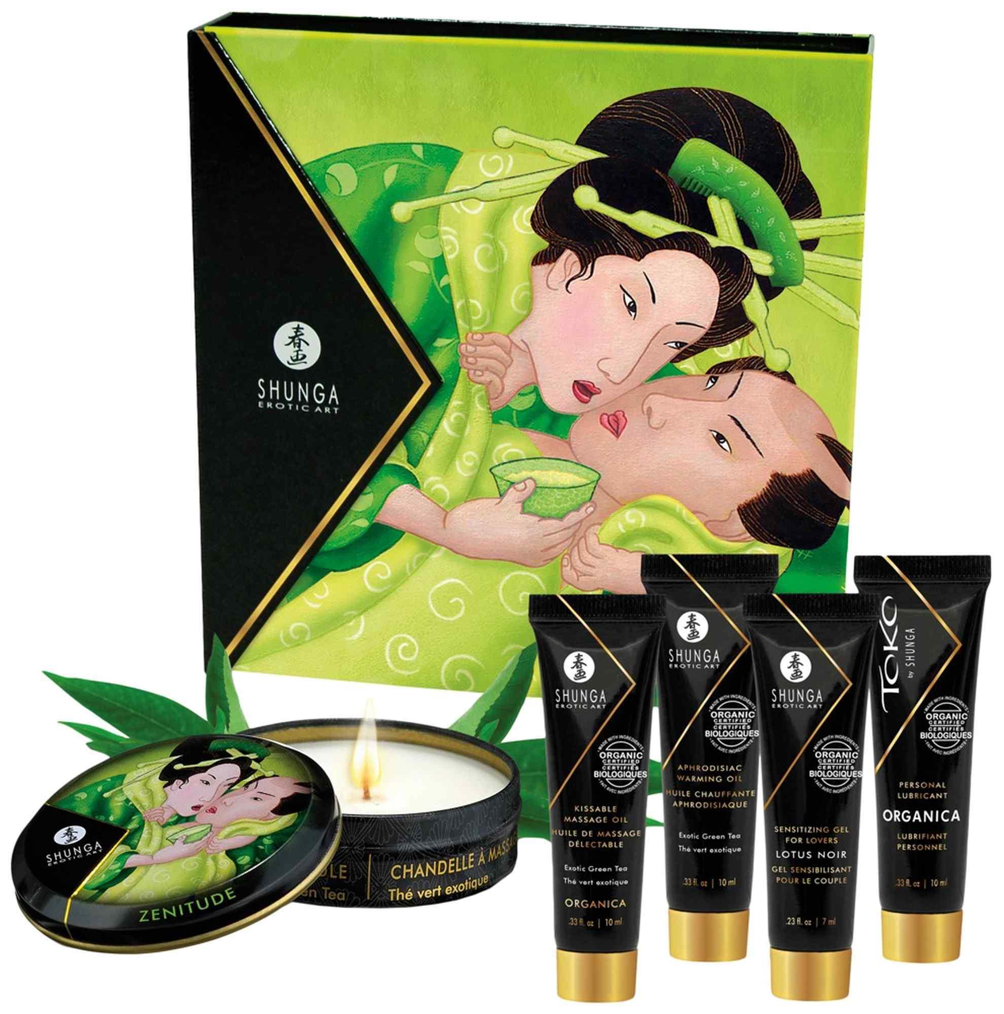 5-częściowy luksusowy zestaw Geisha's Secret Kit Organica Exotic Green Tea- Shunga 5-częściowy luksusowy zestaw Geisha's Secret Kit Organica Exotic Green Tea- Shunga
