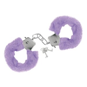 Fioletowe kajdanki z futerkiem
