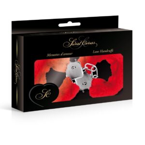 Czerwone kajdanki z futerkiem