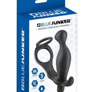 Pierścień erekcyjny z korkiem analnym od Blue Junker