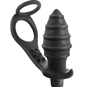 PROSTATE STIMULATOR COCKRING PLUG AP071 BLACK