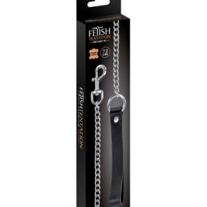 METAL LEASH WITH COW LEATHER WRIST